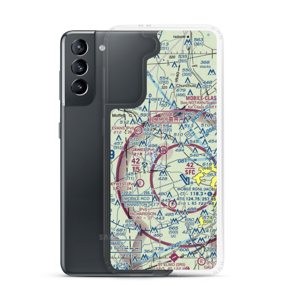 Grimes Field (AL74) VFR Sectional Samsung Case Samsung Galaxy S21 model shown