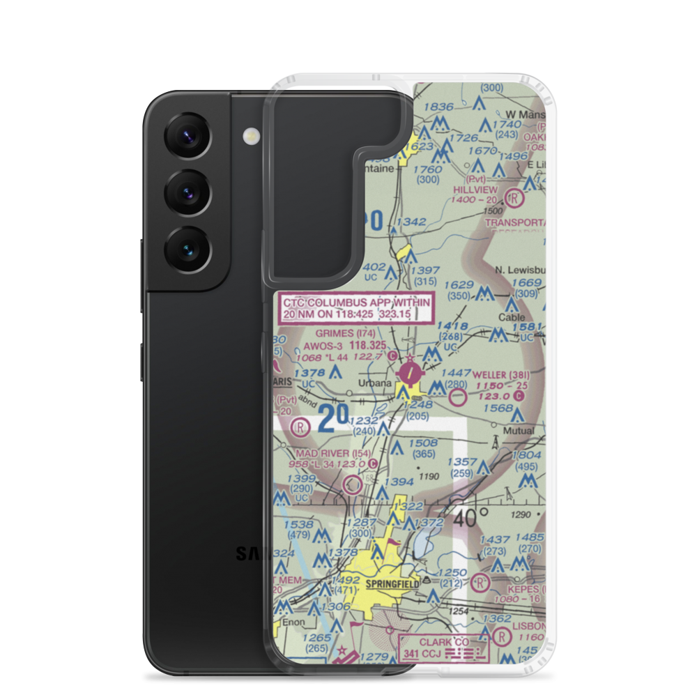 Grimes Field (I74) VFR Sectional Samsung Case Samsung Galaxy S22 model shown
