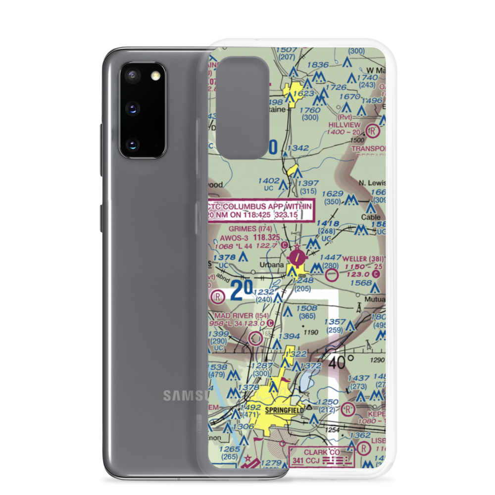 Grimes Field (I74) VFR Sectional Samsung Case Samsung Galaxy S20 model shown