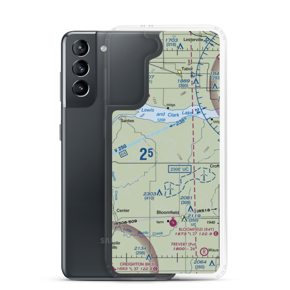 Grimm Farm Airport (31NE) VFR Sectional Samsung Case Samsung Galaxy S21 model shown