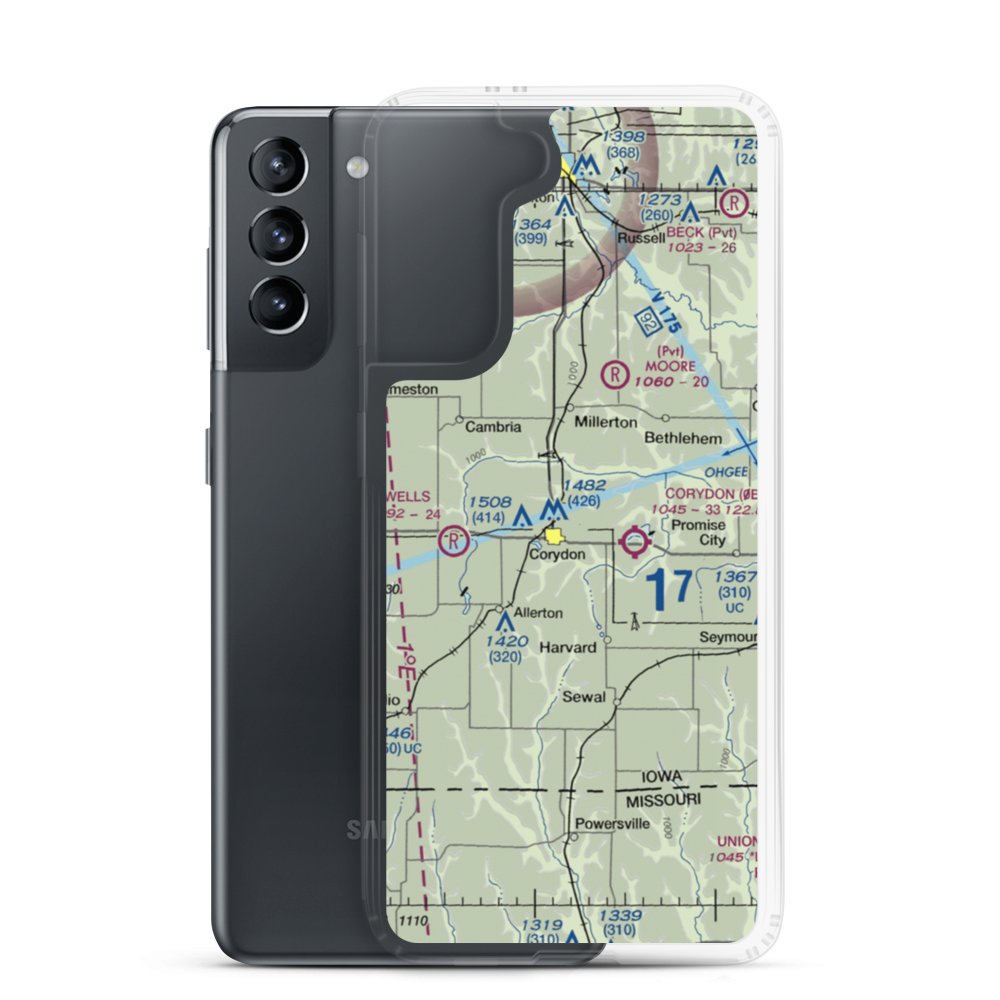 Grismore Airport (IA07) VFR Sectional Samsung Case Samsung Galaxy S21 model shown