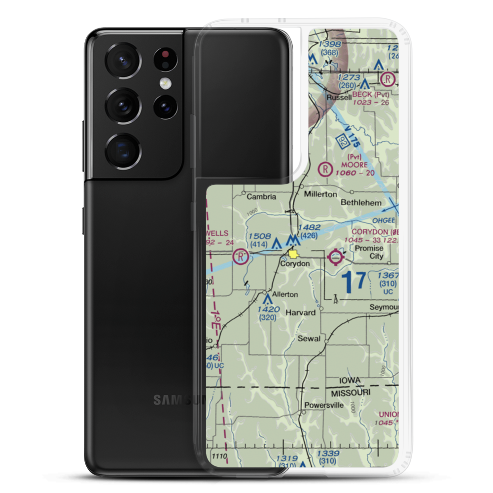 Grismore Airport (IA07) VFR Sectional Samsung Case Samsung Galaxy S21 Ultra model shown