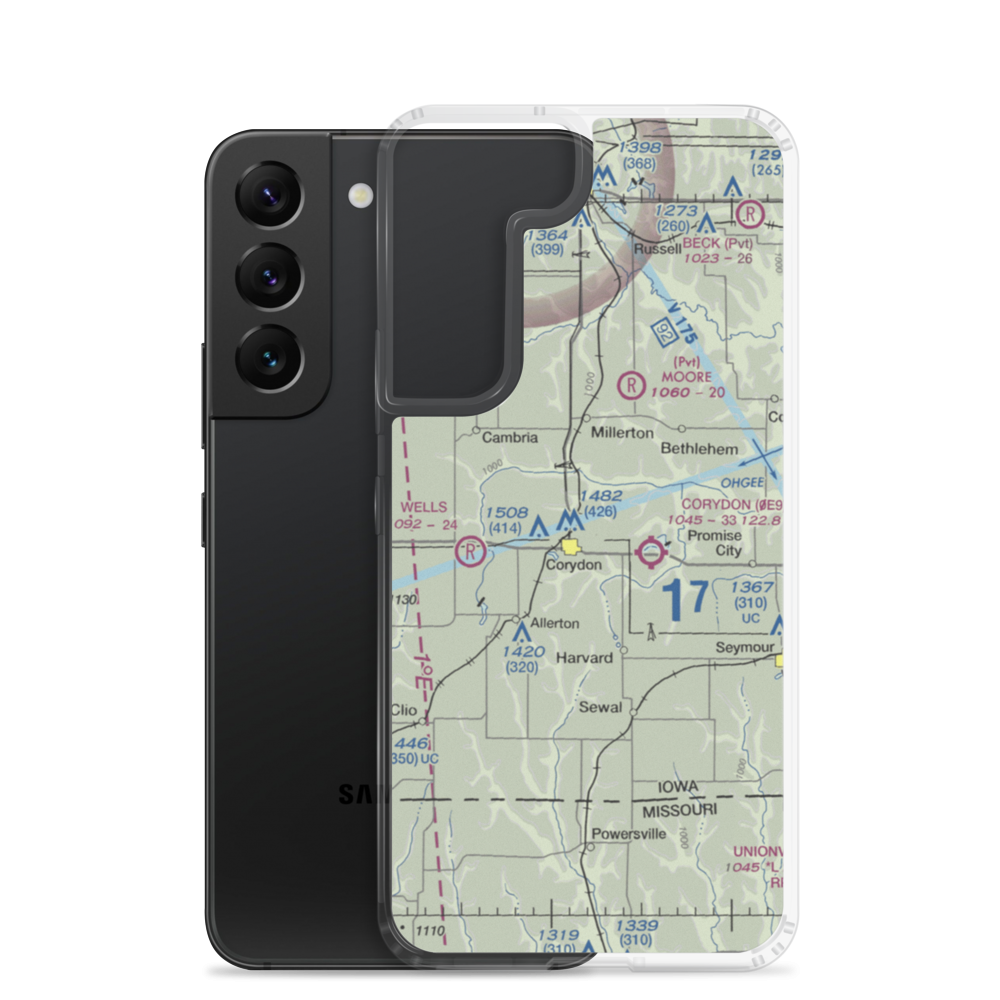 Grismore Airport (IA07) VFR Sectional Samsung Case Samsung Galaxy S22 model shown