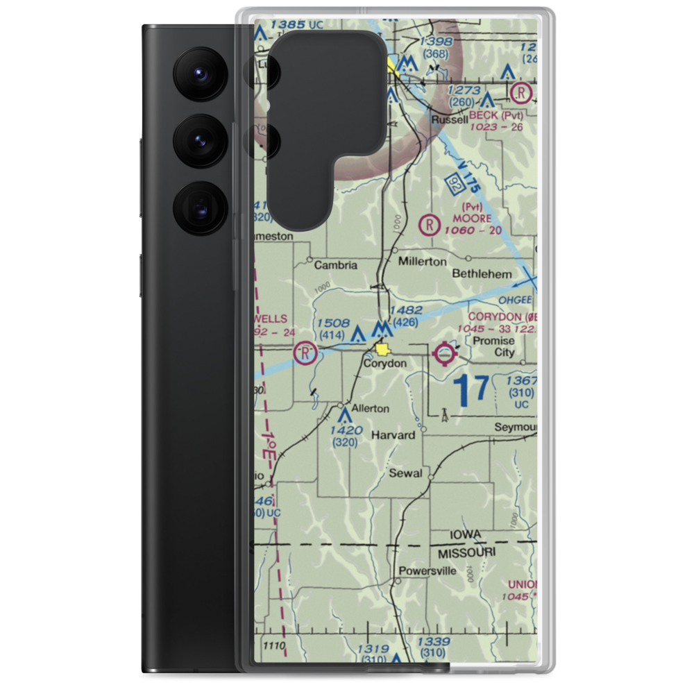 Grismore Airport (IA07) VFR Sectional Samsung Case Samsung Galaxy S22 Ultra model shown