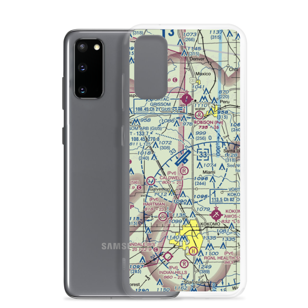 Grissom Air Reserve Base (GUS) VFR Sectional Samsung Case Samsung Galaxy S20 model shown