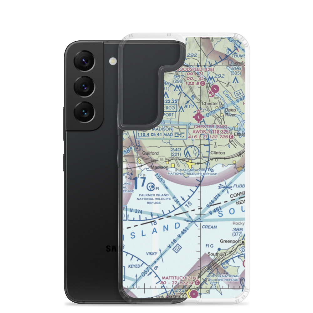 Griswold Airport (N04) VFR Sectional Samsung Case Samsung Galaxy S22 model shown