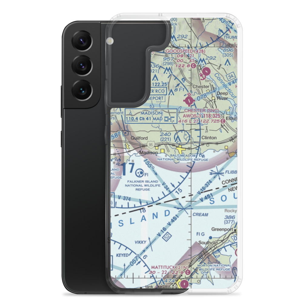 Griswold Airport (N04) VFR Sectional Samsung Case Samsung Galaxy S22 Plus model shown