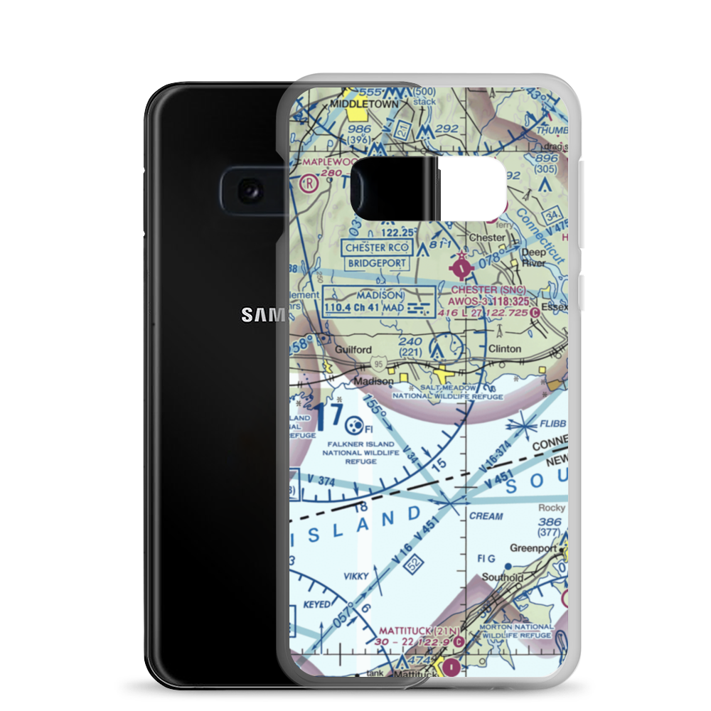 Griswold Airport (N04) VFR Sectional Samsung Case Samsung Galaxy S10e model shown