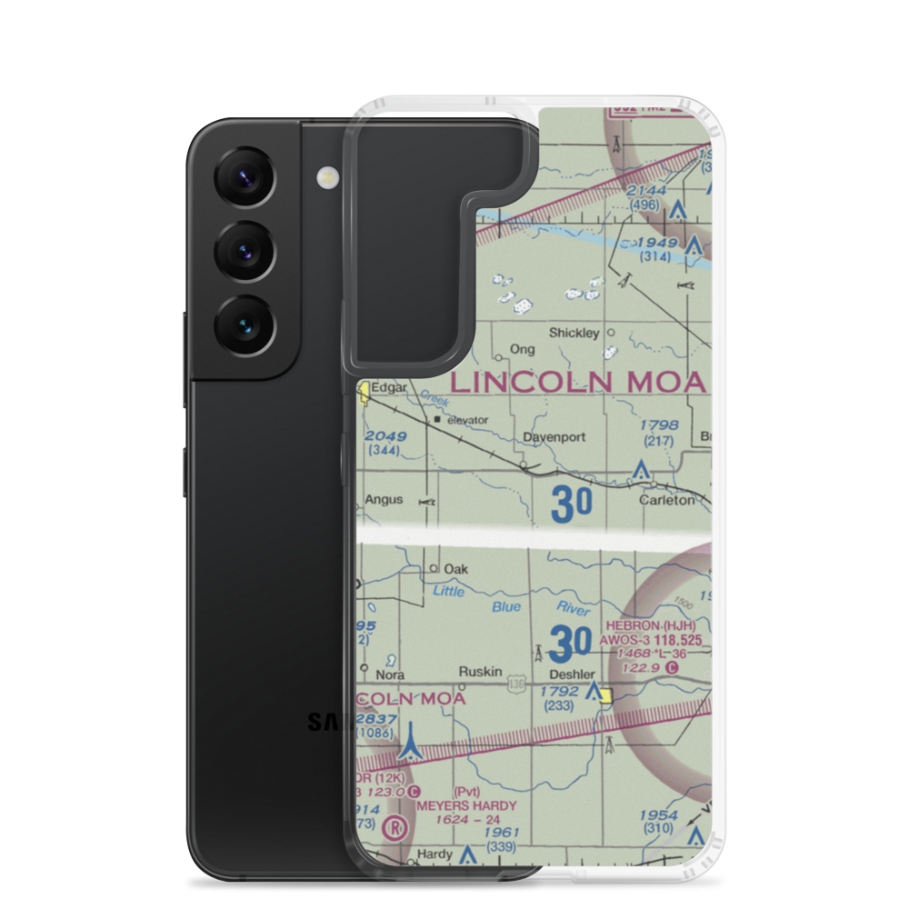 Grone Airport (22NE) VFR Sectional Samsung Case Samsung Galaxy S22 model shown