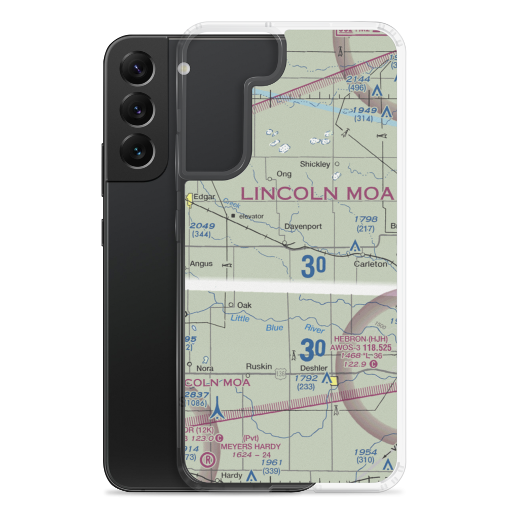 Grone Airport (22NE) VFR Sectional Samsung Case Samsung Galaxy S22 Plus model shown