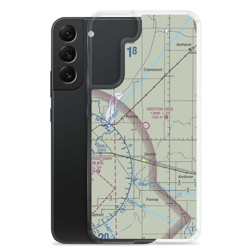 Groton Municipal Airport (2E6) VFR Sectional Samsung Case Samsung Galaxy S22 Plus model shown