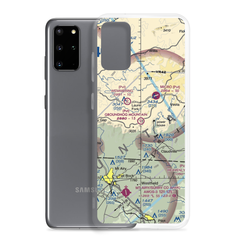 Groundhog Mountain Airport (00VI) VFR Sectional Samsung Case Samsung Galaxy S20 Plus model shown