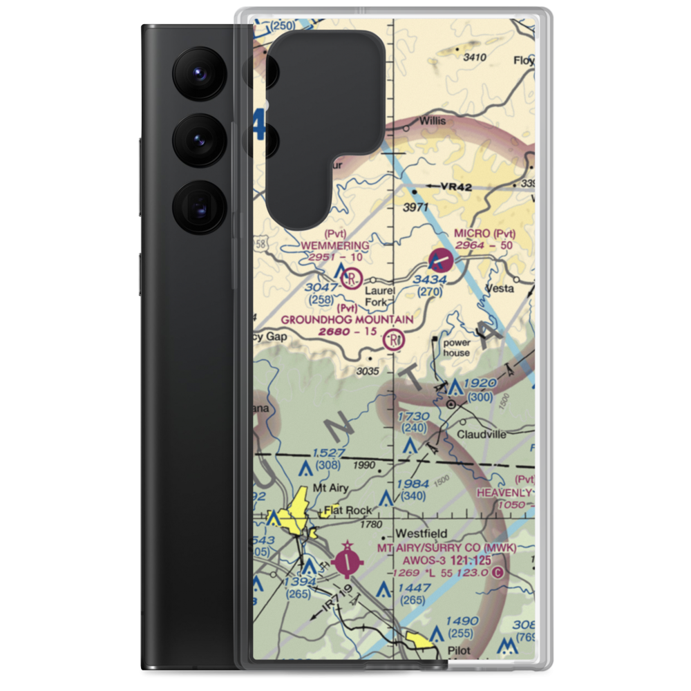 Groundhog Mountain Airport (00VI) VFR Sectional Samsung Case Samsung Galaxy S22 Ultra model shown