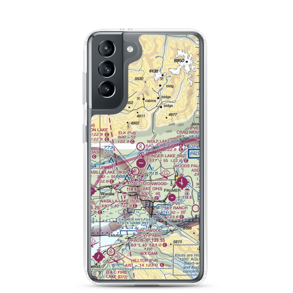 Grouse Ridge Airport (AK93) VFR Sectional Samsung Case Samsung Galaxy S21 model shown