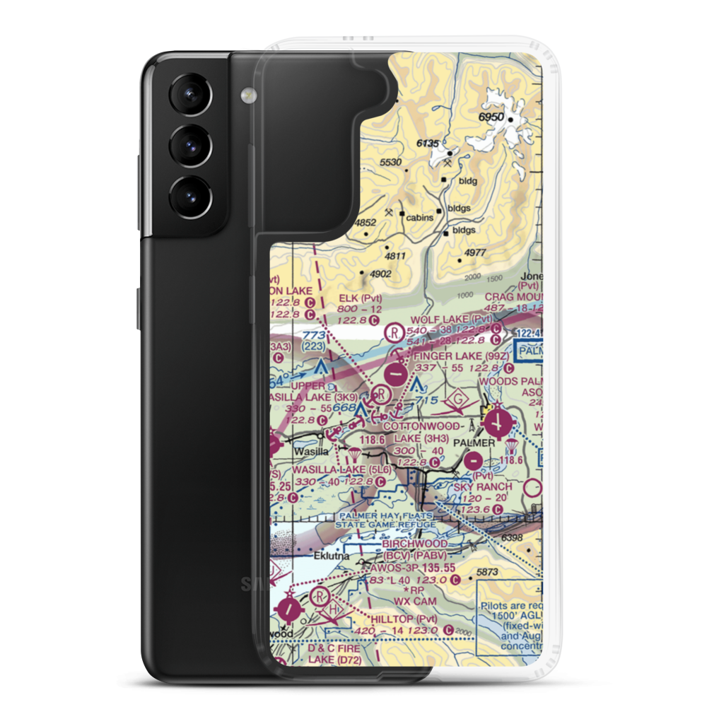 Grouse Ridge Airport (AK93) VFR Sectional Samsung Case Samsung Galaxy S21 Plus model shown