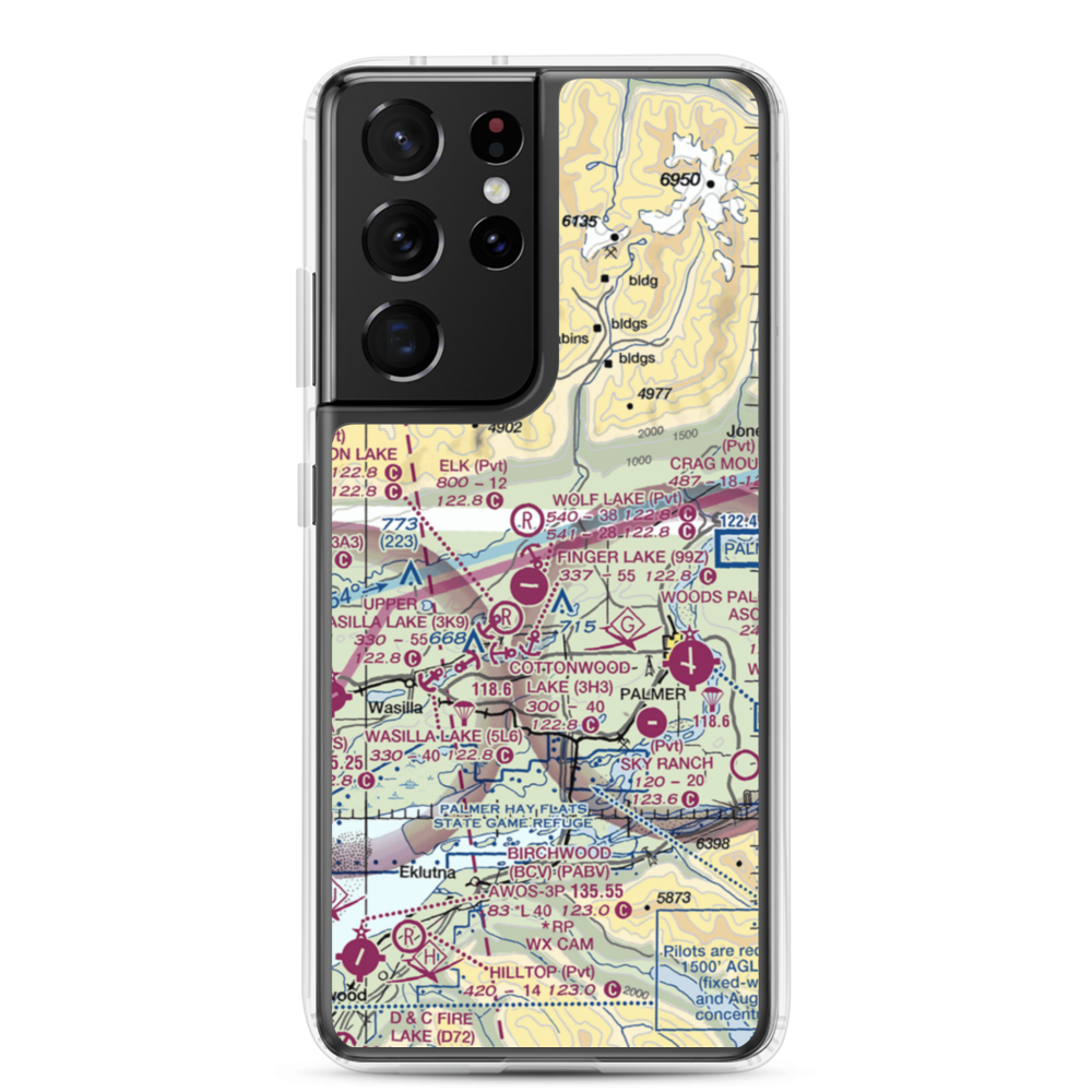 Grouse Ridge Airport (AK93) VFR Sectional Samsung Case Samsung Galaxy S21 Ultra model shown
