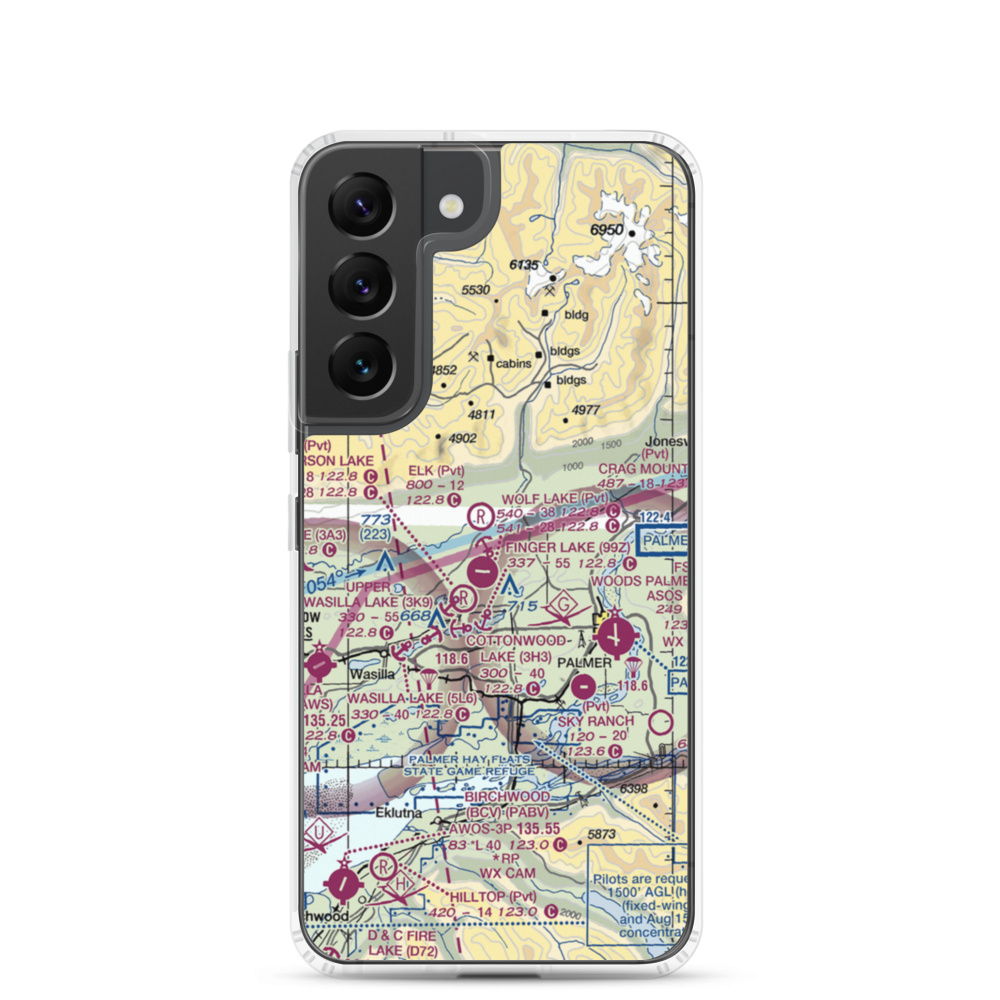 Grouse Ridge Airport (AK93) VFR Sectional Samsung Case Samsung Galaxy S22 model shown