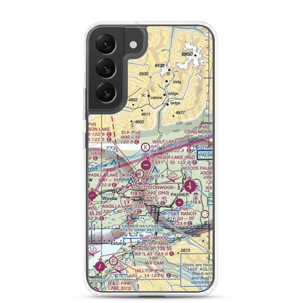 Grouse Ridge Airport (AK93) VFR Sectional Samsung Case Samsung Galaxy S22 Plus model shown