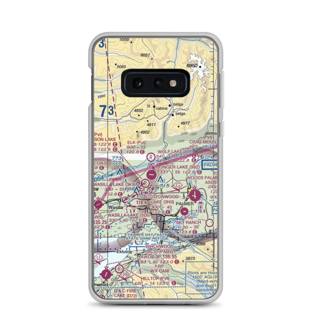 Grouse Ridge Airport (AK93) VFR Sectional Samsung Case Samsung Galaxy S10e model shown