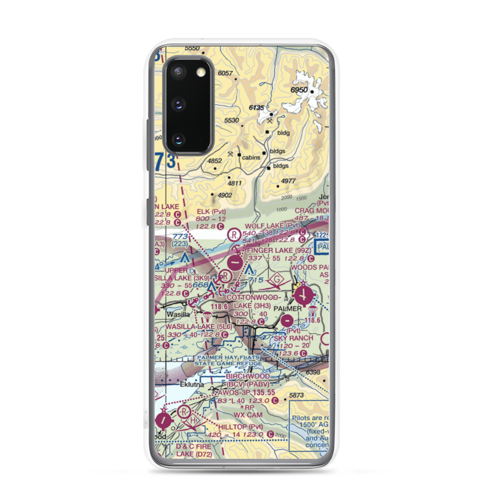Grouse Ridge Airport (AK93) VFR Sectional Samsung Case Samsung Galaxy S20 model shown