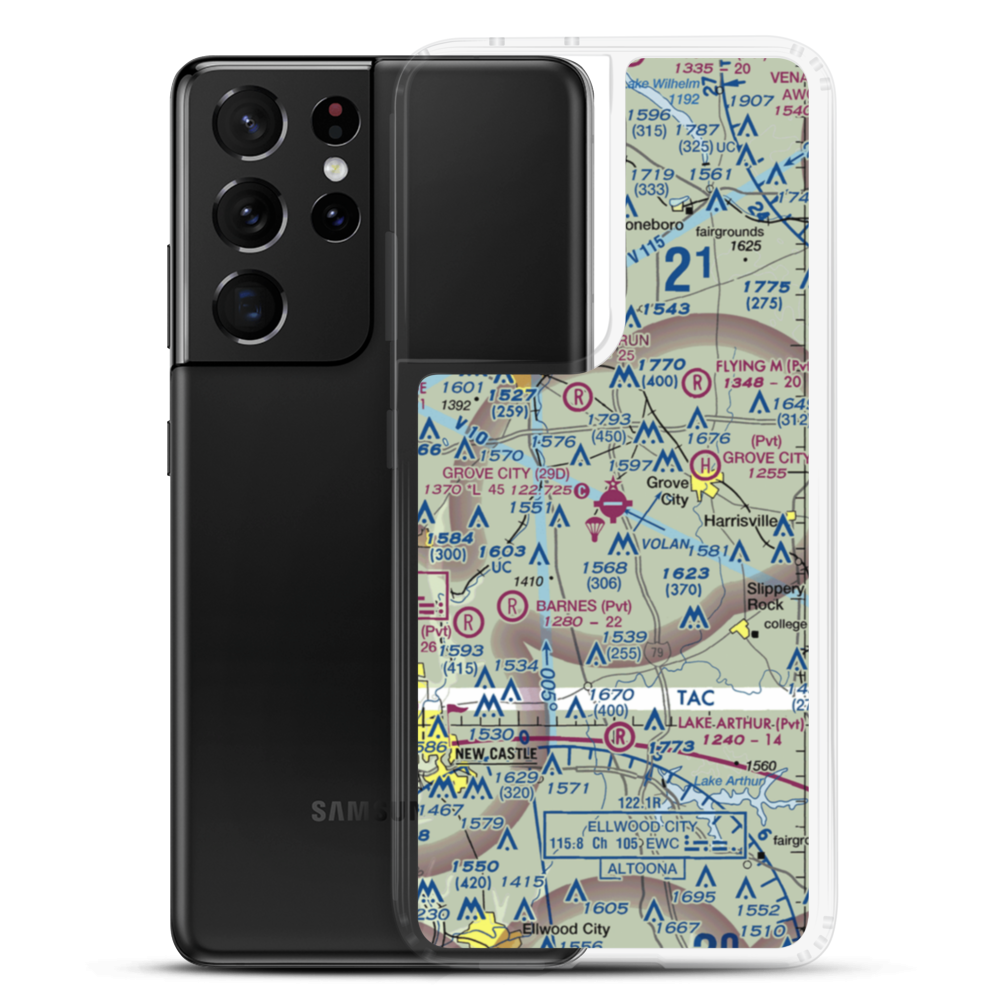 Grove City Airport (29D) VFR Sectional Samsung Case Samsung Galaxy S21 Ultra model shown