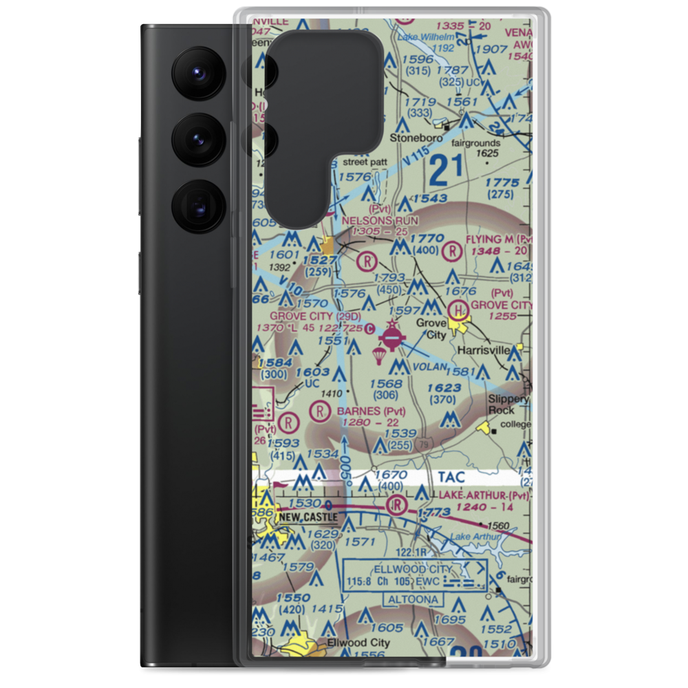 Grove City Airport (29D) VFR Sectional Samsung Case Samsung Galaxy S22 Ultra model shown