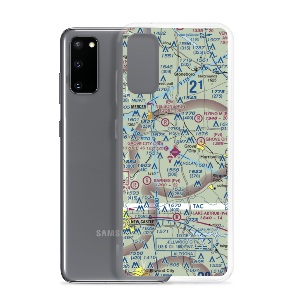 Grove City Airport (29D) VFR Sectional Samsung Case Samsung Galaxy S20 model shown