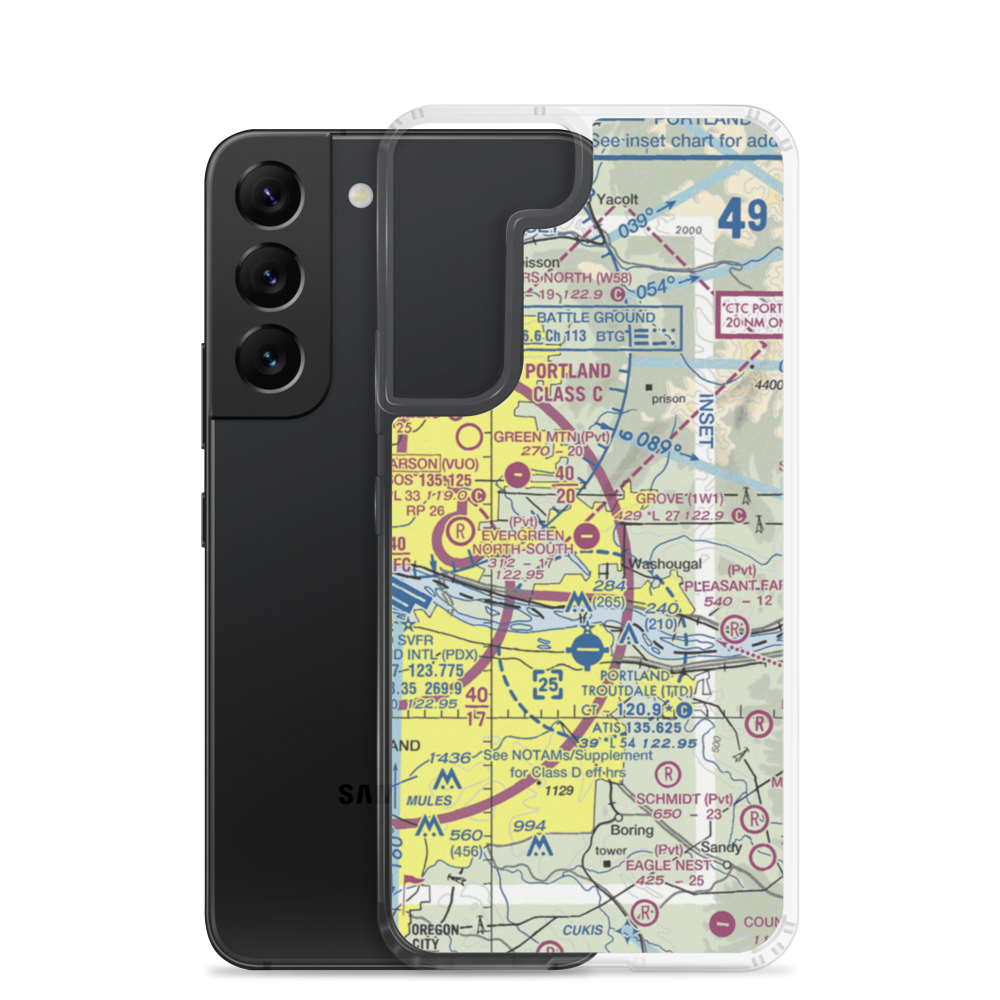 Grove Field (1W1) VFR Sectional Samsung Case Samsung Galaxy S22 model shown