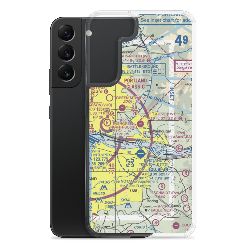 Grove Field (1W1) VFR Sectional Samsung Case Samsung Galaxy S22 Plus model shown