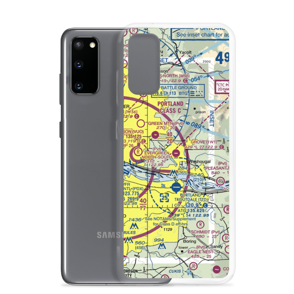 Grove Field (1W1) VFR Sectional Samsung Case Samsung Galaxy S20 model shown