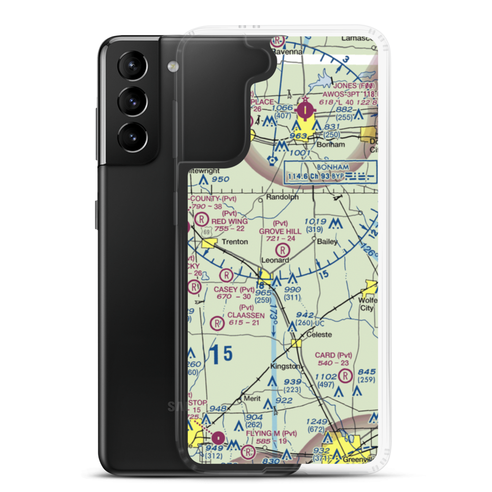 Grove Hill Airport (5TX2) VFR Sectional Samsung Case Samsung Galaxy S21 Plus model shown