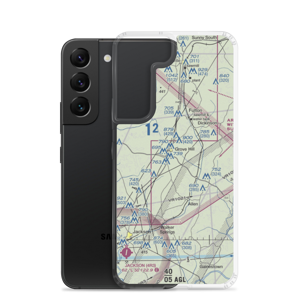 Grove Hill Municipal Airport (3A0) VFR Sectional Samsung Case Samsung Galaxy S22 model shown