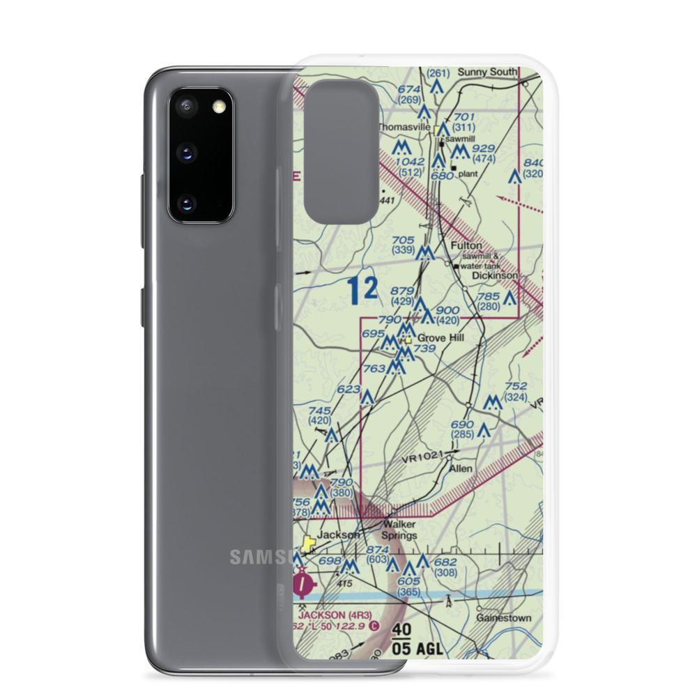 Grove Hill Municipal Airport (3A0) VFR Sectional Samsung Case Samsung Galaxy S20 model shown