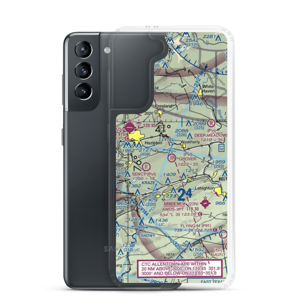 Grover Airport (PS12) VFR Sectional Samsung Case Samsung Galaxy S21 model shown