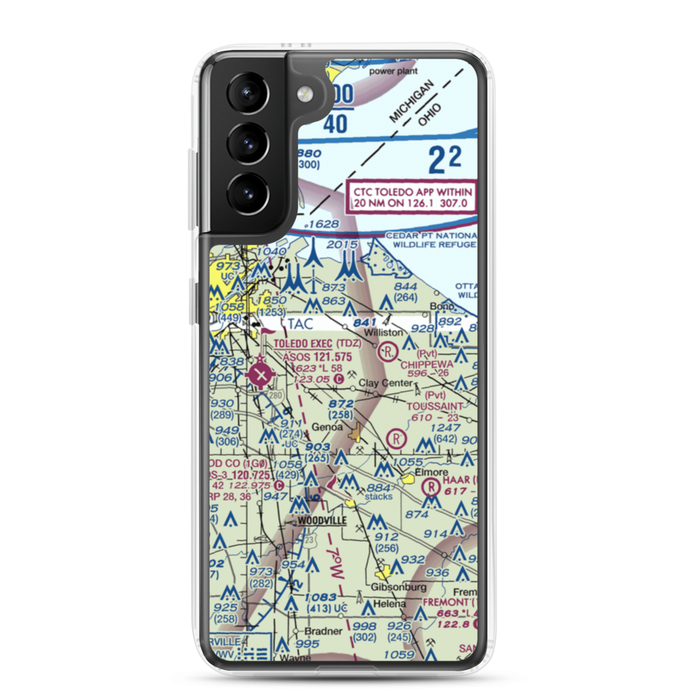 Gruetter Airport (5OI7) VFR Sectional Samsung Case Samsung Galaxy S21 Plus model shown