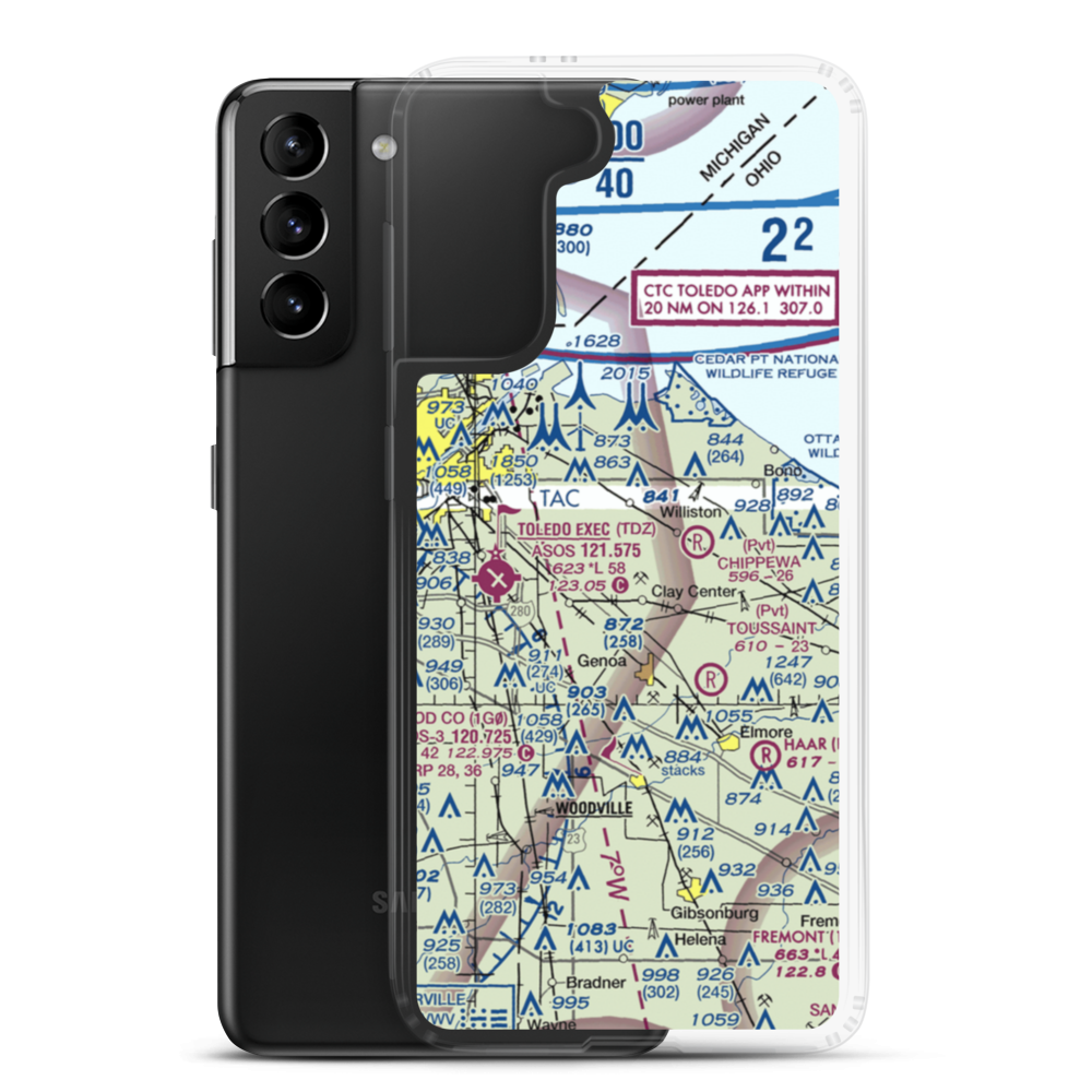 Gruetter Airport (5OI7) VFR Sectional Samsung Case Samsung Galaxy S21 Plus model shown