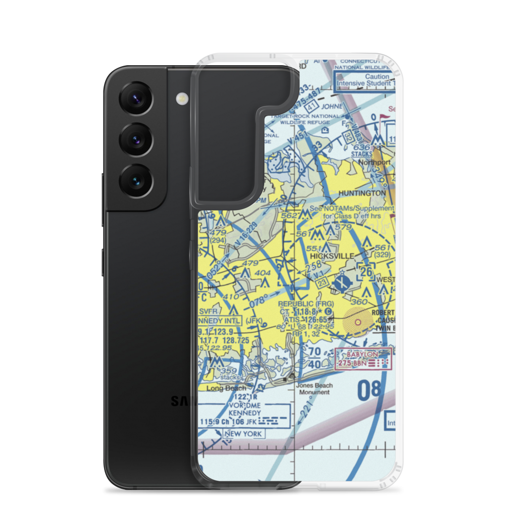 Grumman Bethpage Airport (BPA) VFR Sectional Samsung Case Samsung Galaxy S22 model shown