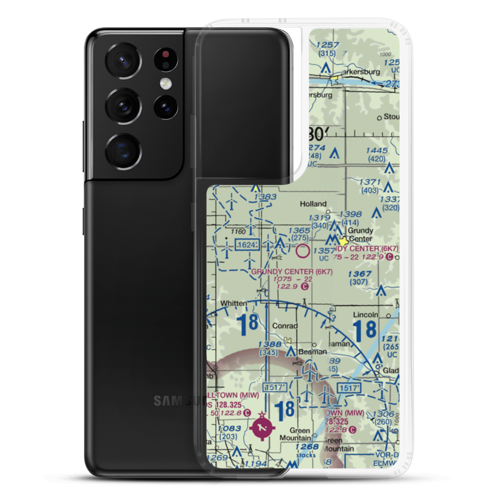 Grundy Center Municipal Airport (6K7) VFR Sectional Samsung Case Samsung Galaxy S21 Ultra model shown