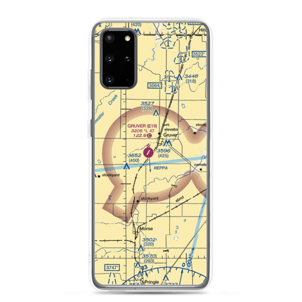 Gruver Municipal Airport (E19) VFR Sectional Samsung Case Samsung Galaxy S20 Plus model shown