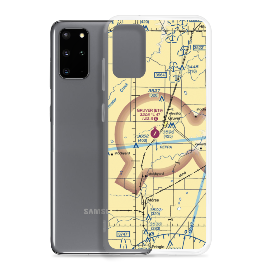 Gruver Municipal Airport (E19) VFR Sectional Samsung Case Samsung Galaxy S20 Plus model shown