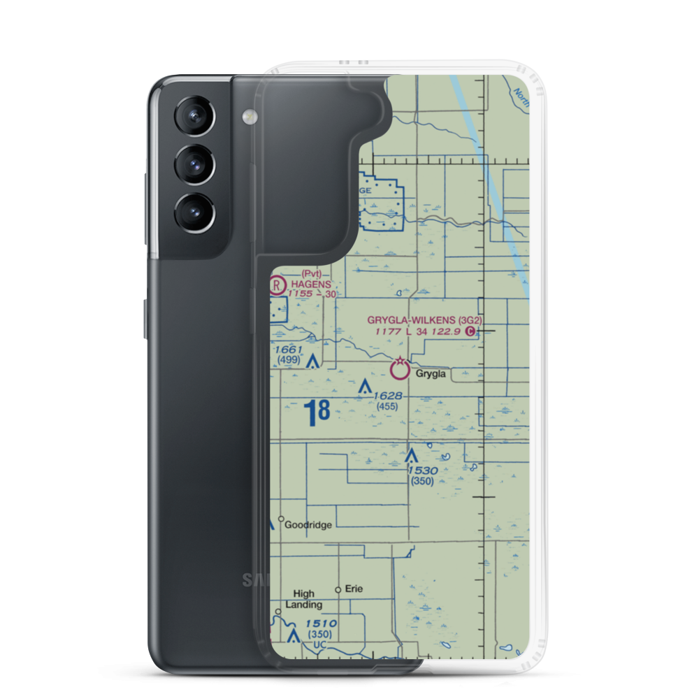 Grygla Municipal Mel Wilkens Field (3G2) VFR Sectional Samsung Case Samsung Galaxy S21 model shown