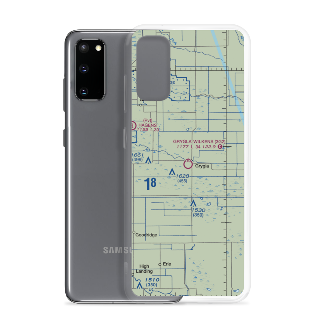 Grygla Municipal Mel Wilkens Field (3G2) VFR Sectional Samsung Case Samsung Galaxy S20 model shown