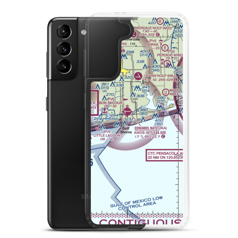 Gulf State Park Seaplane Base (AL75) VFR Sectional Samsung Case Samsung Galaxy S21 Plus model shown