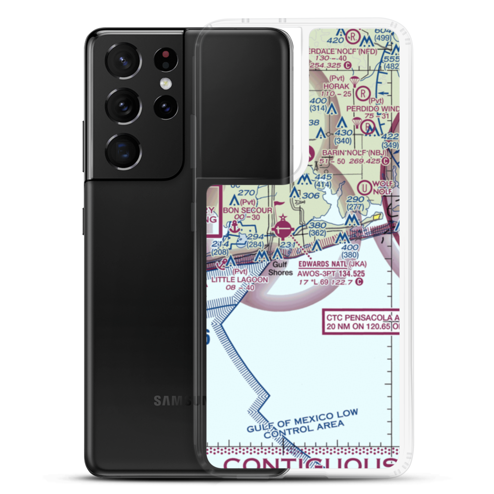 Gulf State Park Seaplane Base (AL75) VFR Sectional Samsung Case Samsung Galaxy S21 Ultra model shown