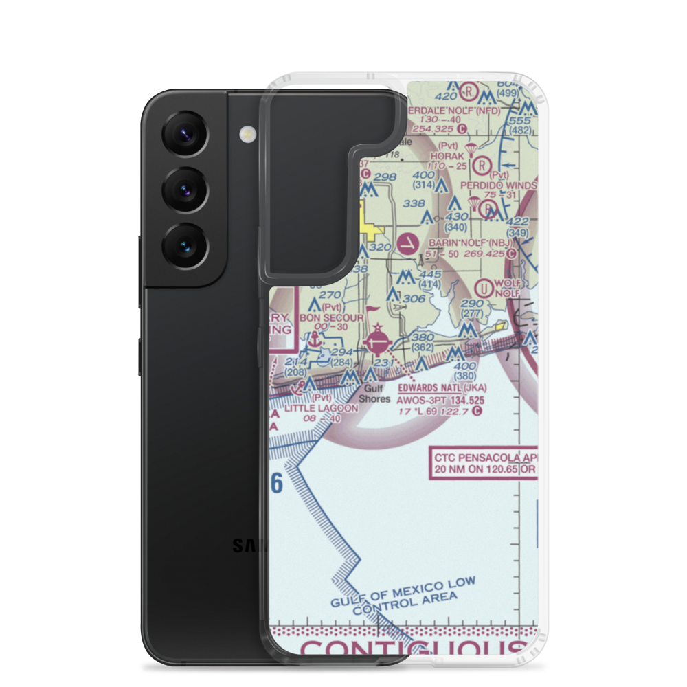 Gulf State Park Seaplane Base (AL75) VFR Sectional Samsung Case Samsung Galaxy S22 model shown