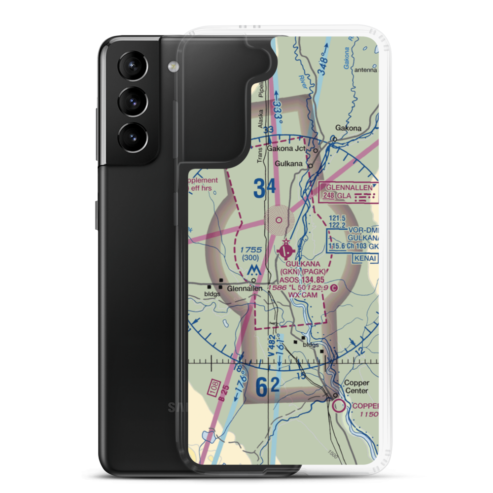 Gulkana Airport (GKN) VFR Sectional Samsung Case Samsung Galaxy S21 Plus model shown