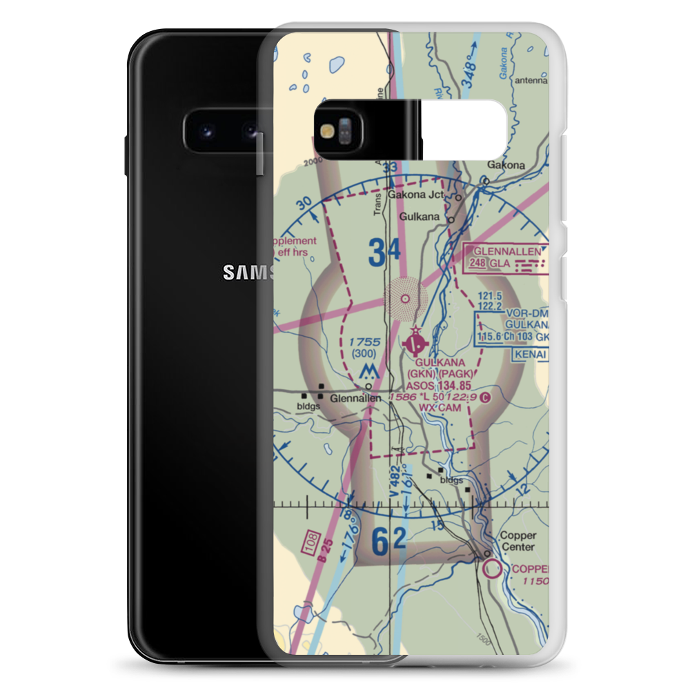 Gulkana Airport (GKN) VFR Sectional Samsung Case Samsung Galaxy S10+ model shown