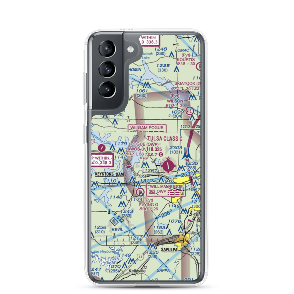 Gull Bay Landing Airport (00OK) VFR Sectional Samsung Case Samsung Galaxy S21 model shown