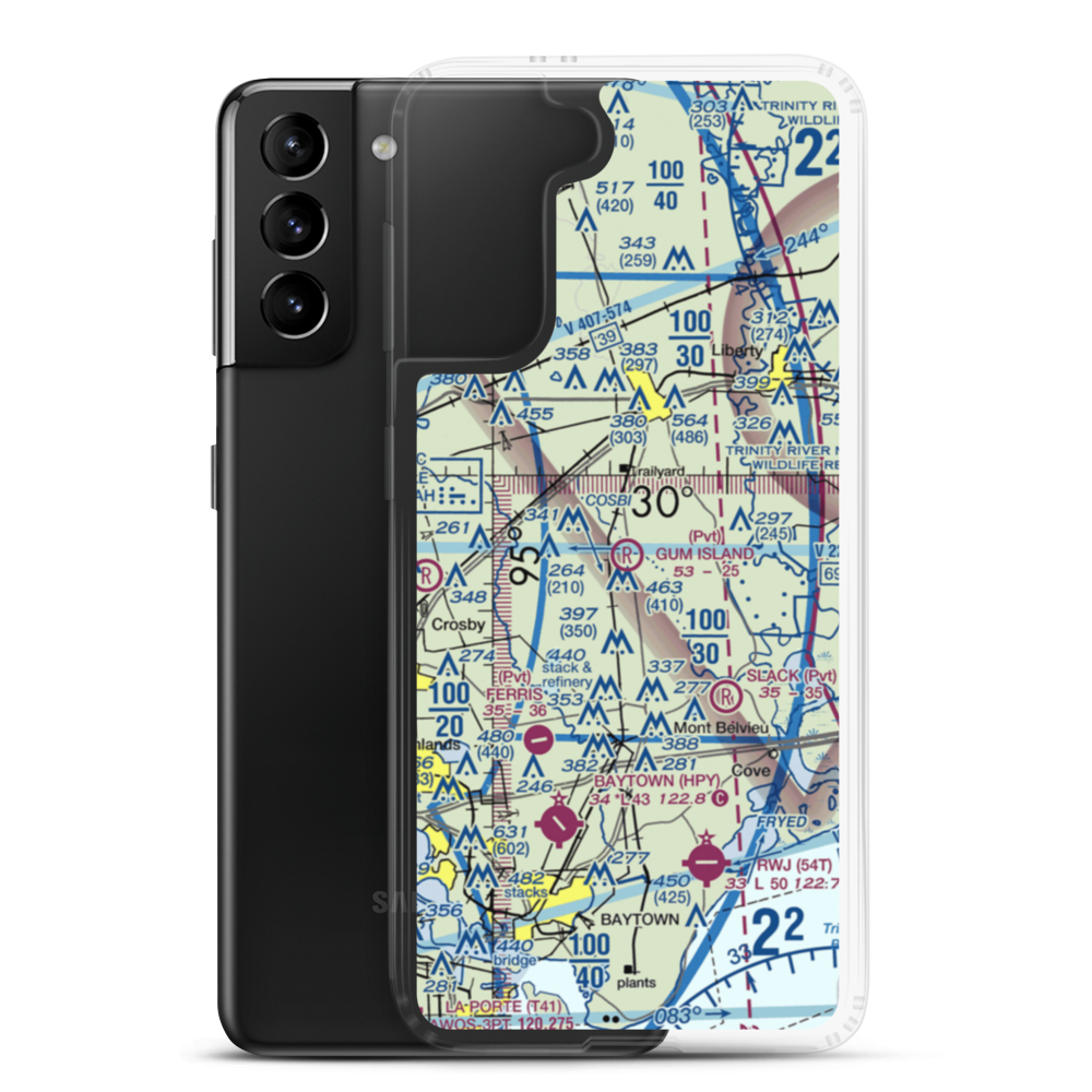Gum Island Airport (3TE1) VFR Sectional Samsung Case Samsung Galaxy S21 Plus model shown