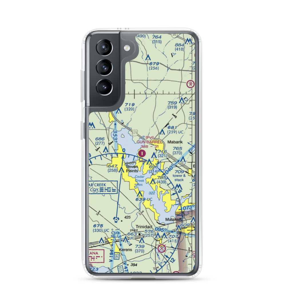 Gun Barrel City Airpark (74xa) VFR Sectional Samsung Case Samsung Galaxy S21 model shown